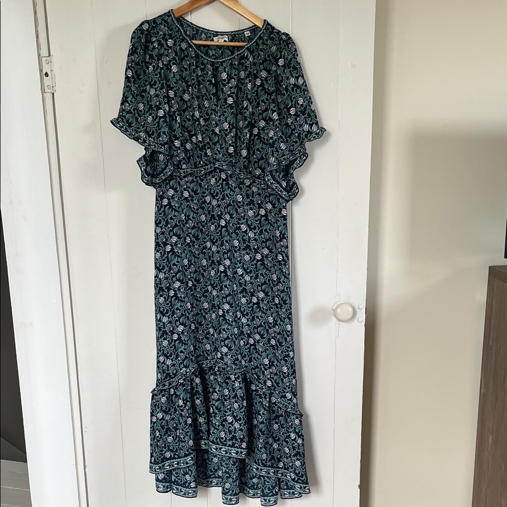 Max Studio Dark Green Floral Maxi Dress